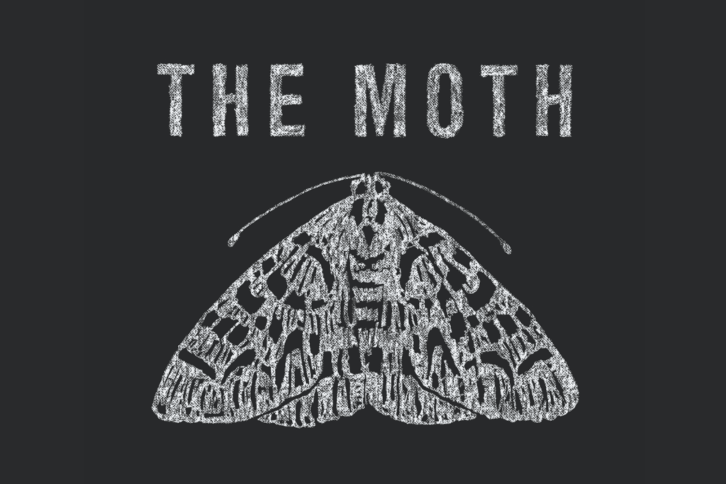 the black and white logo of the moth